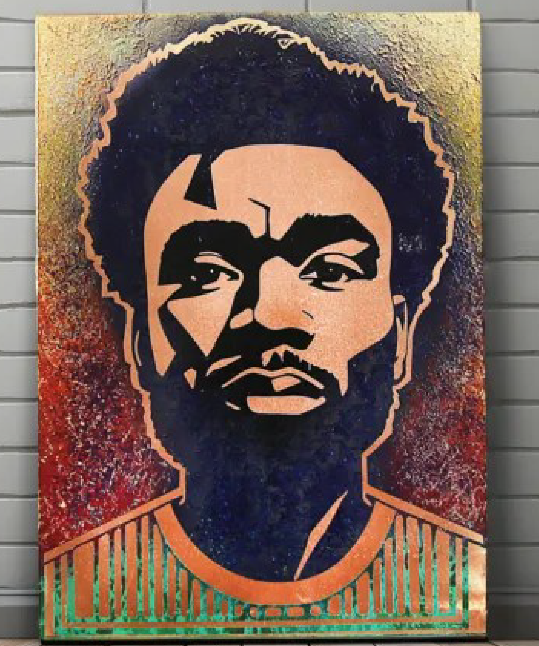 Man in oil color