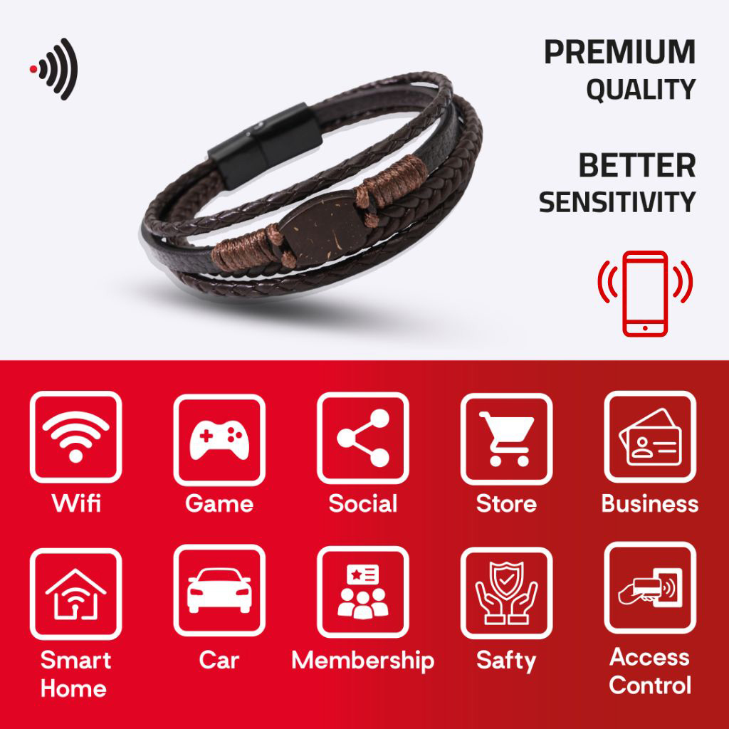 WiCard Dual Edge Brown NFC Bracelet