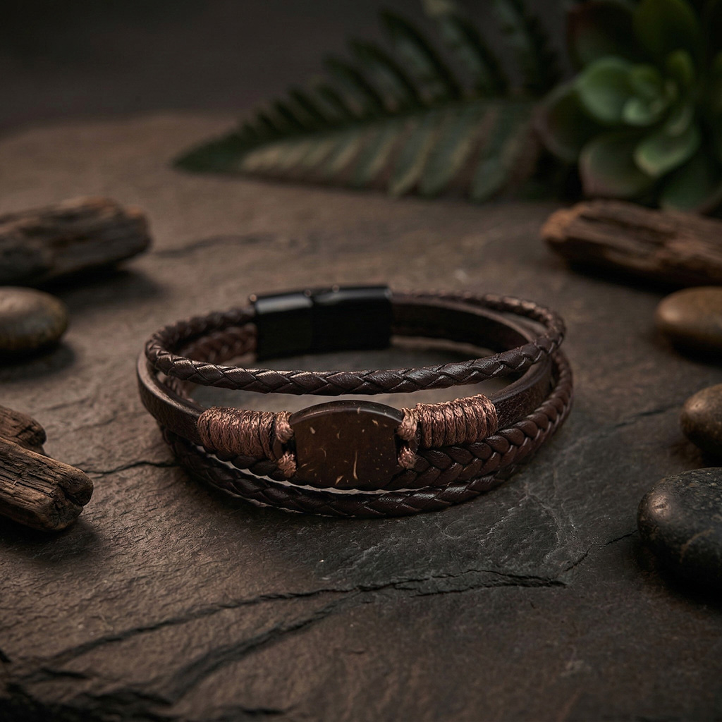 WiCard Dual Edge Brown NFC Bracelet