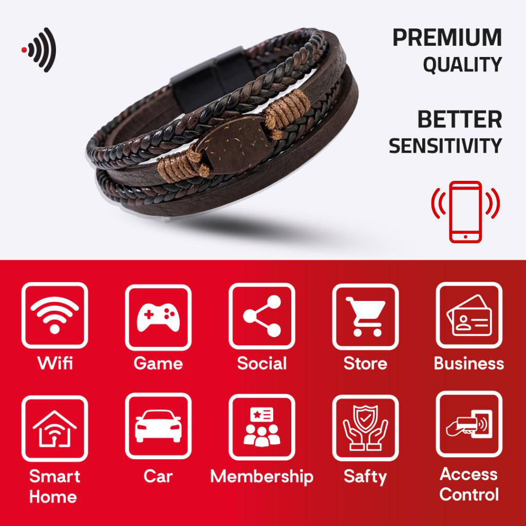 WiCard Prestige Brown NFC Bracelet