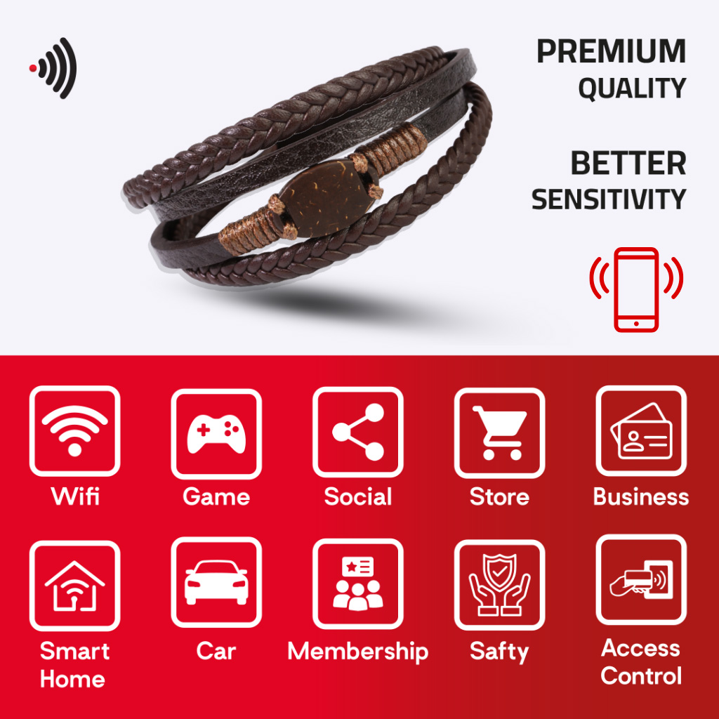 WiCard Vintage Brown NFC Bracelet