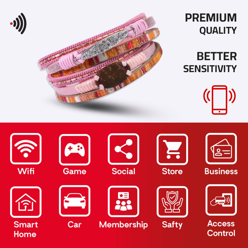 WiCard Pink Glow NFC Bracelet