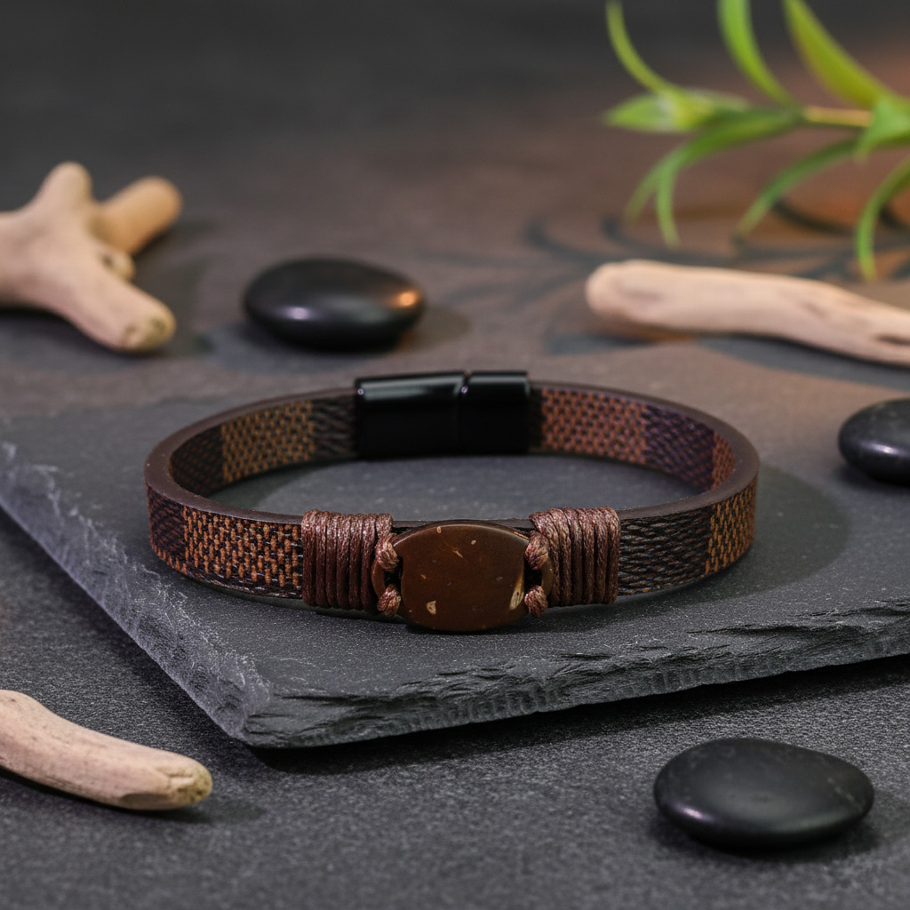 WiCard Classic Brown Slim NFC Bracelet