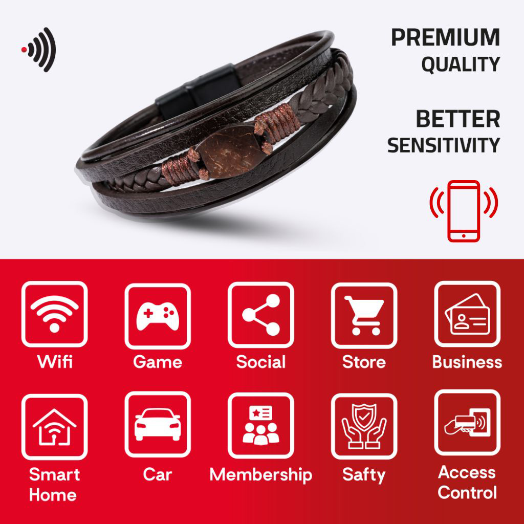 WiCard Classic Brown Wrap NFC Bracelet