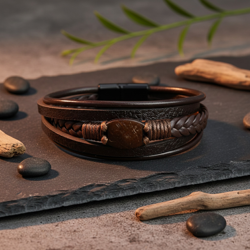 WiCard Classic Brown Wrap NFC Bracelet