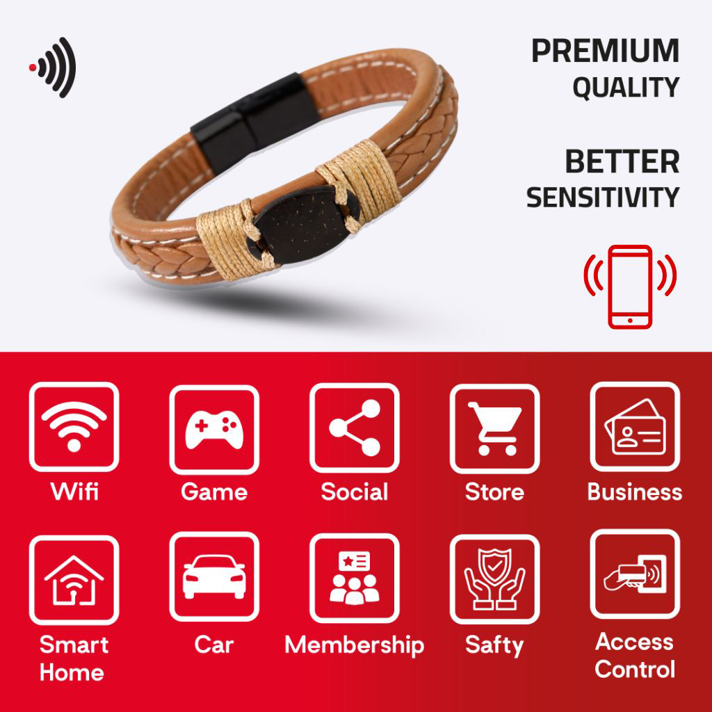 WiCard Gold Accent Slim NFC Bracelet