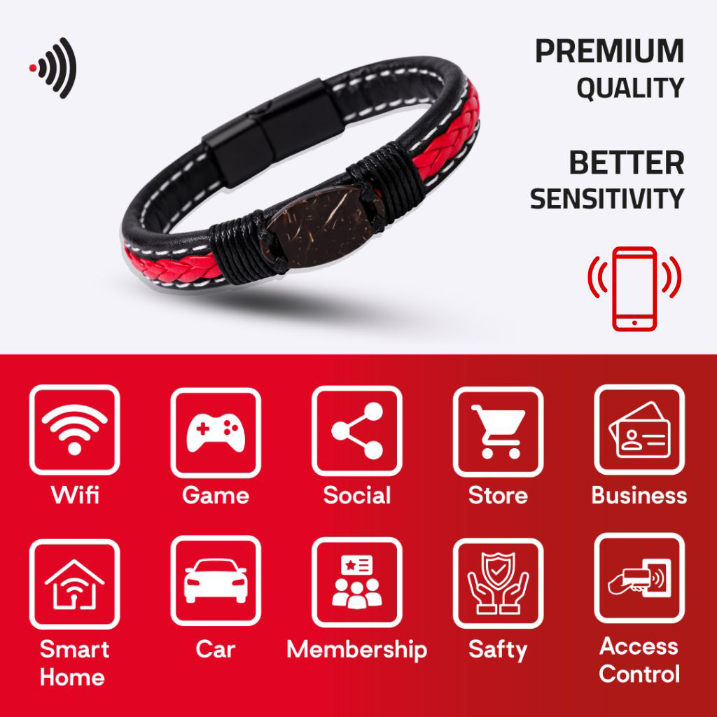 WiCard Red Pulse NFC Bracelet