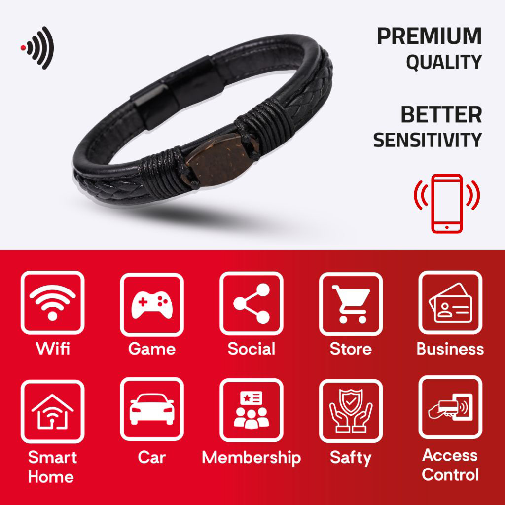 WiCard Urban Black Slim NFC Bracelet
