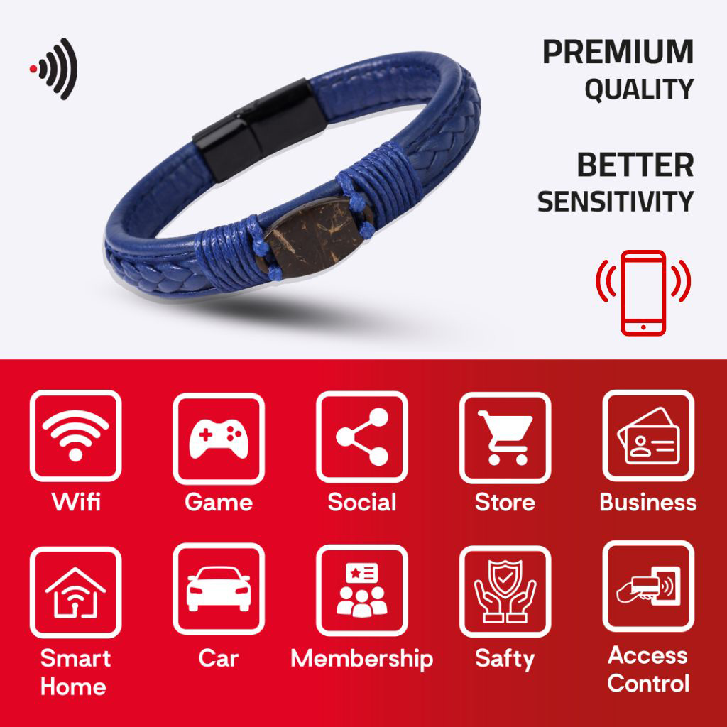 WiCard Royal Blue Slim NFC Bracelet