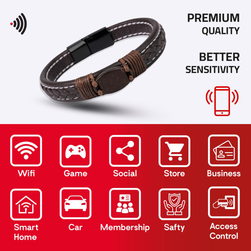 WiCard Brown Classic Slim NFC Bracelet
