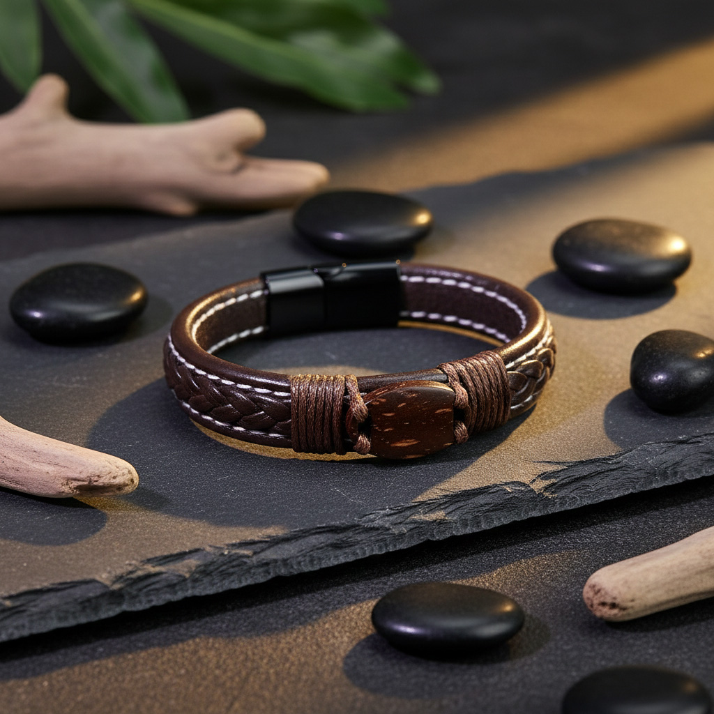 WiCard Brown Classic Slim NFC Bracelet