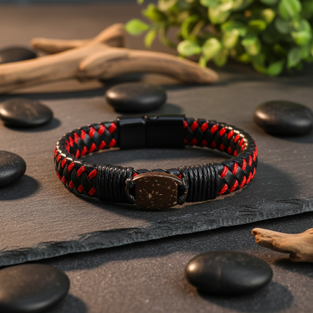 WiCard Red Black Fusion NFC Bracelet