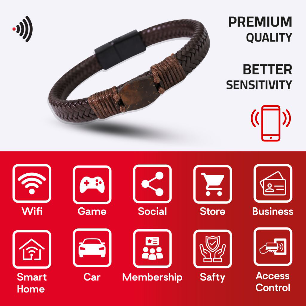 WiCard Urban Brown Slim NFC Bracelet