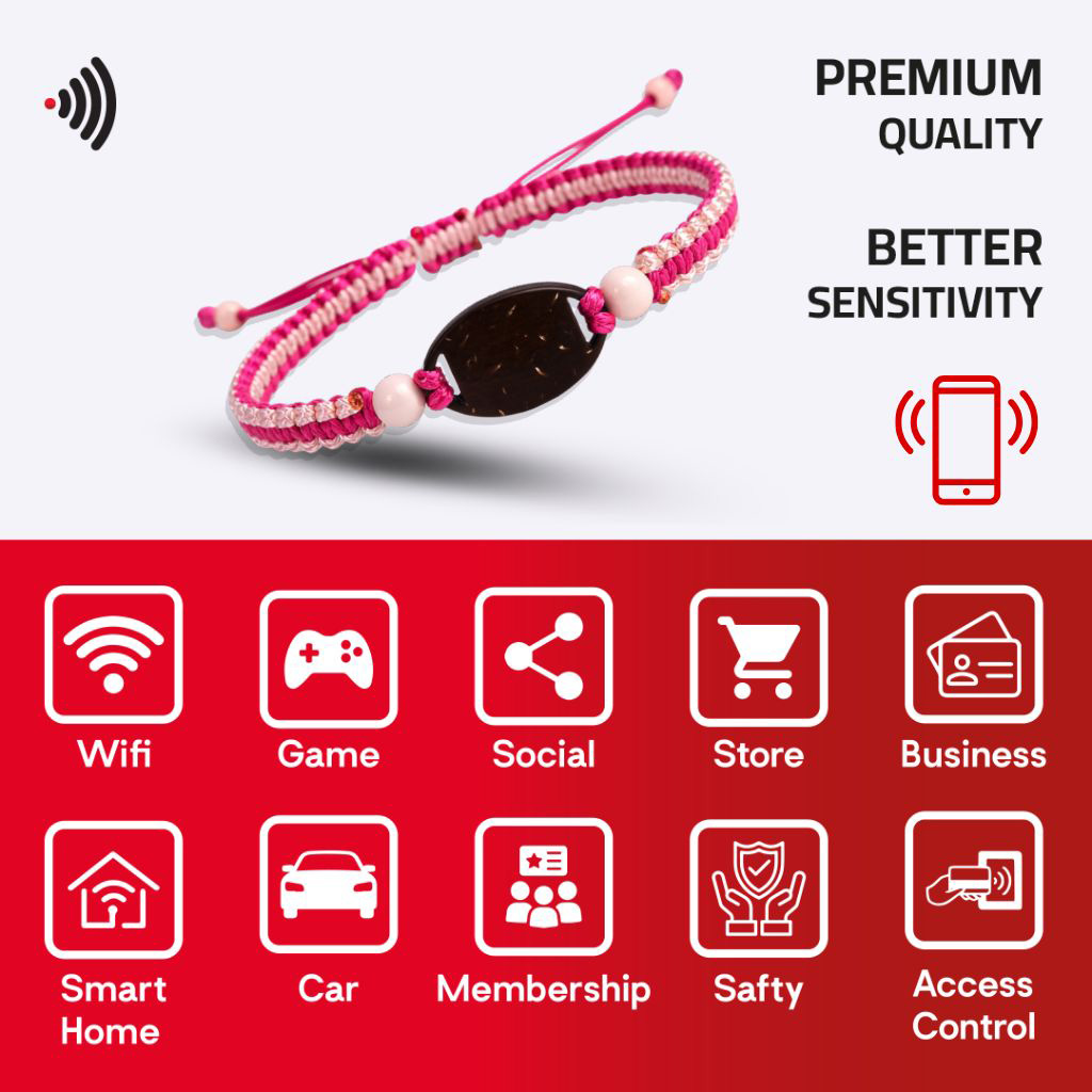 WiCard Pink Charm NFC Bracelet