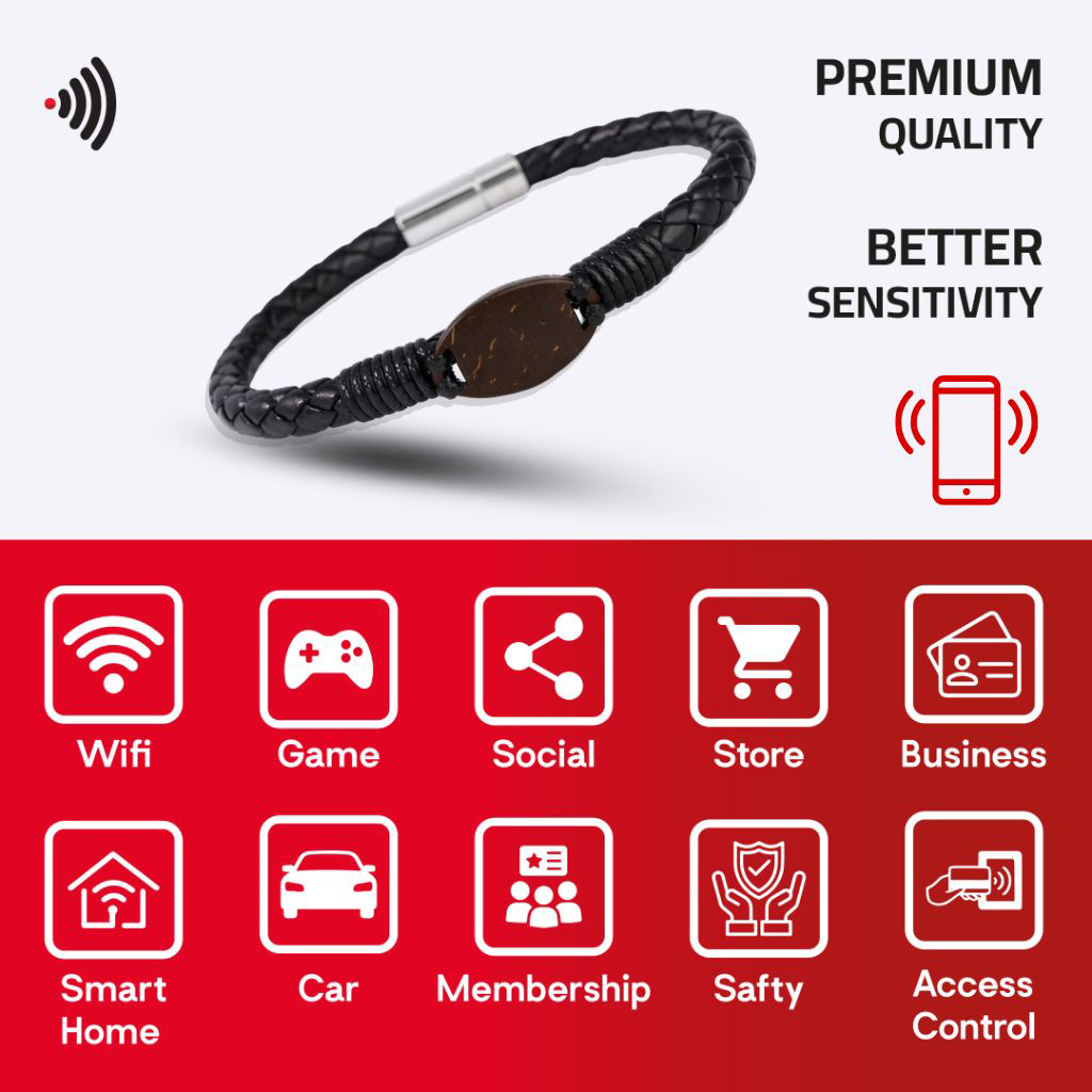 WiCard Black Minimal NFC Bracelet