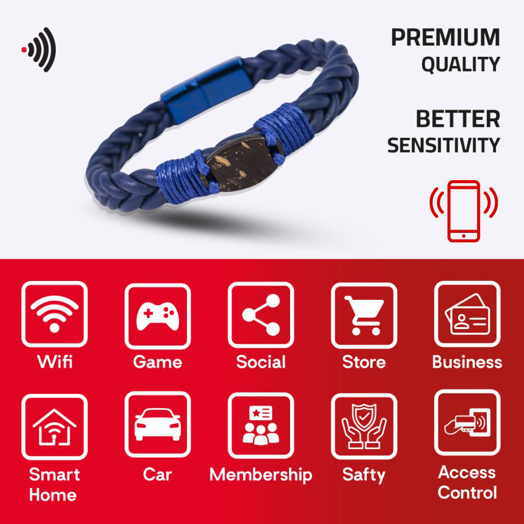WiCard Royal Blue Bead NFC Bracelet