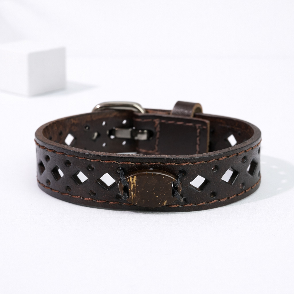 WiCard Studded Brown NFC Bracelet