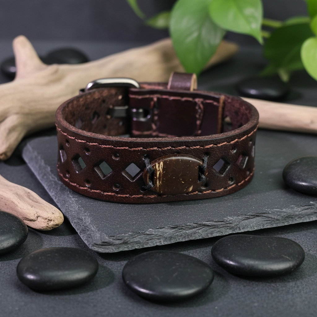 WiCard Studded Brown NFC Bracelet