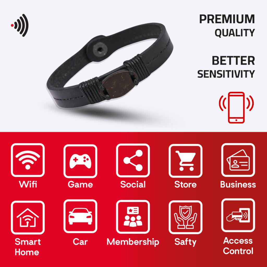 WiCard Black Stripe NFC Bracelet