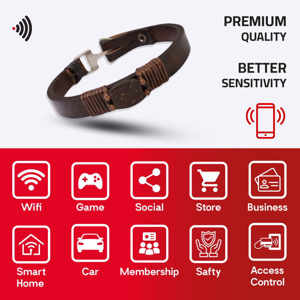 WiCard Classic Brown Plate NFC Bracelet