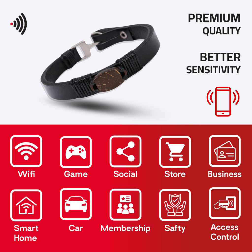 WiCard Dark Steel Slim NFC Bracelet