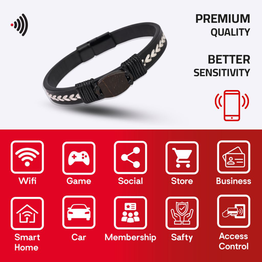WiCard Black Steel Edge NFC Bracelet