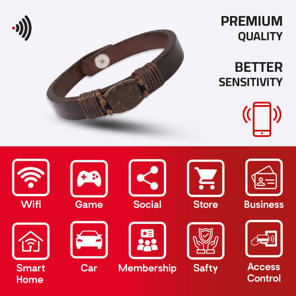 WiCard Brown Classic Heritage NFC Bracelet