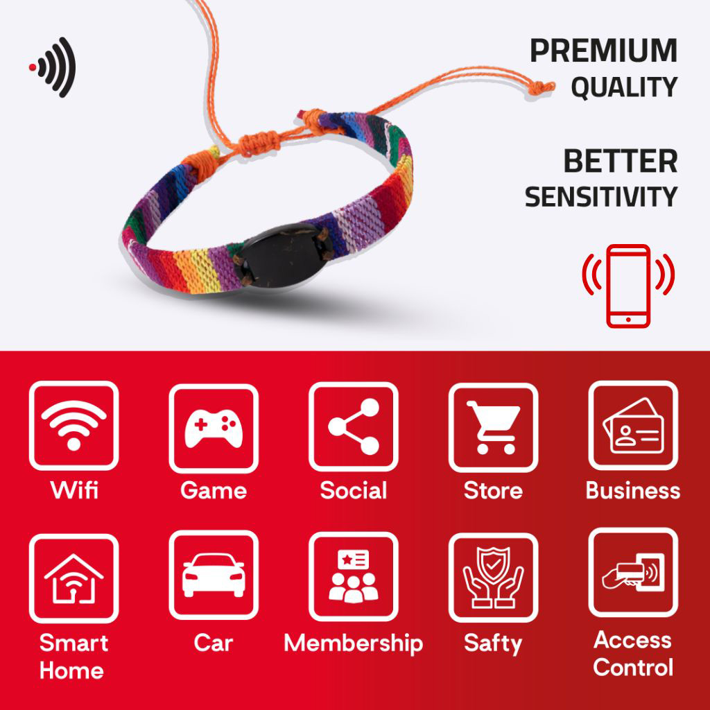 WiCard Rainbow Cord NFC Bracelet