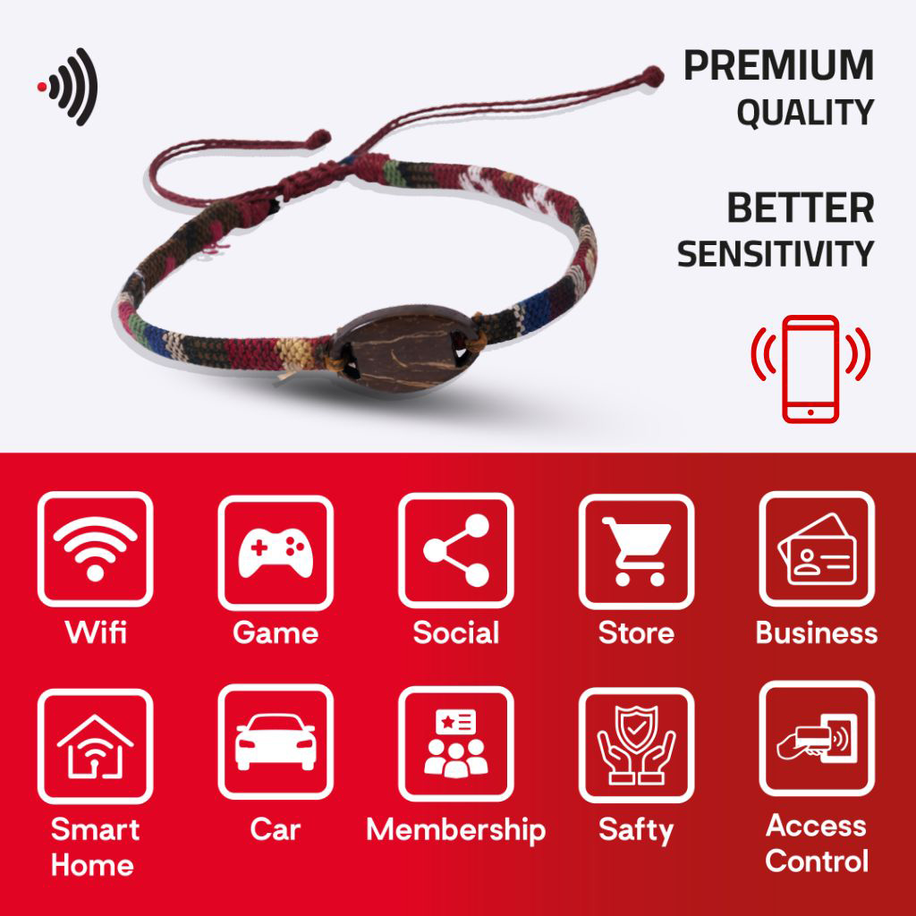 WiCard Fusion Red Cord NFC Bracelet