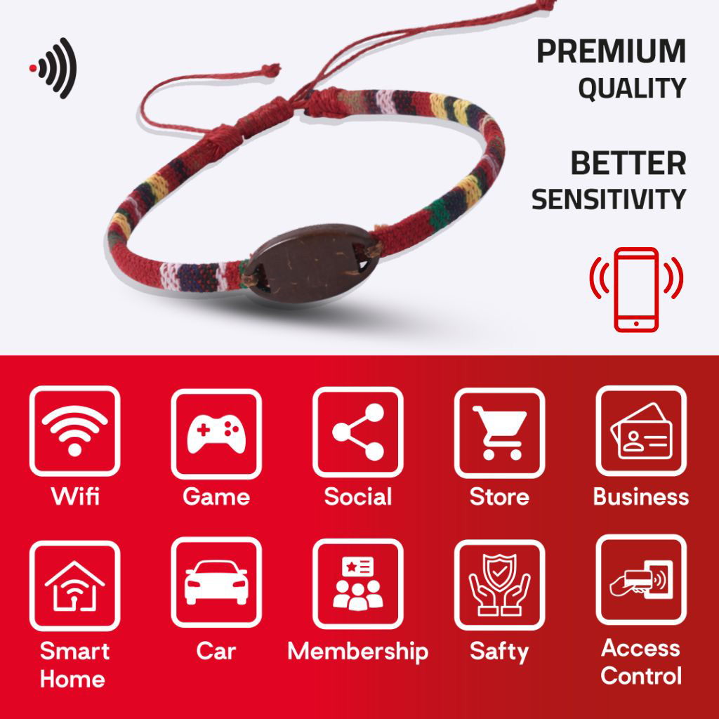 WiCard Red Thread Fusion NFC Bracelet