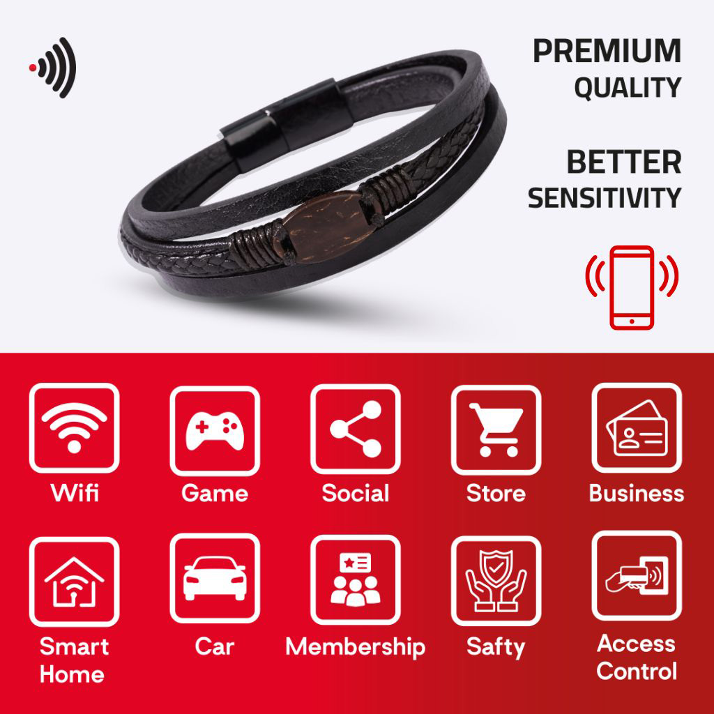 WiCard Executive Black Dual NFC Bracelet