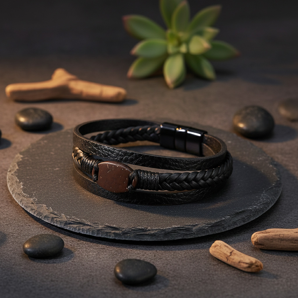 WiCard Signature Black Braided NFC Bracelet