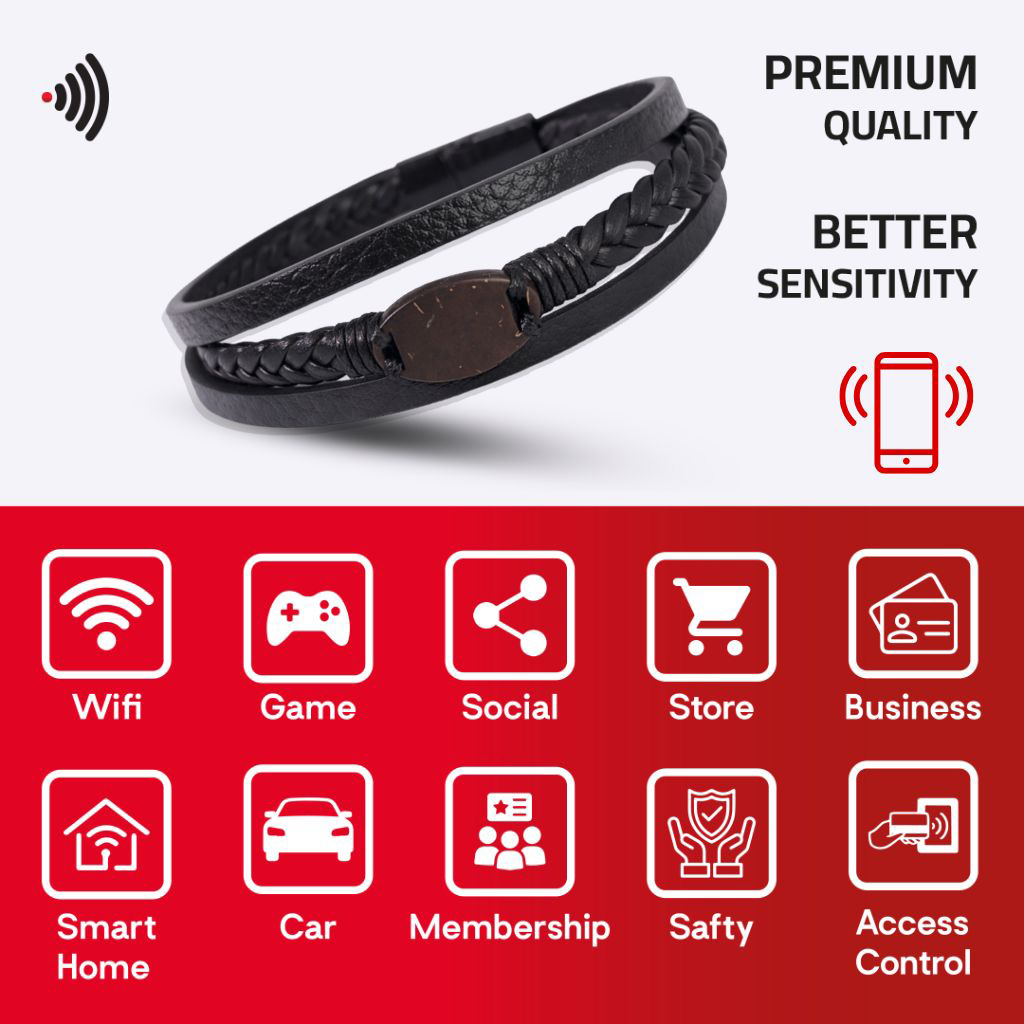 WiCard Signature Black Braided NFC Bracelet