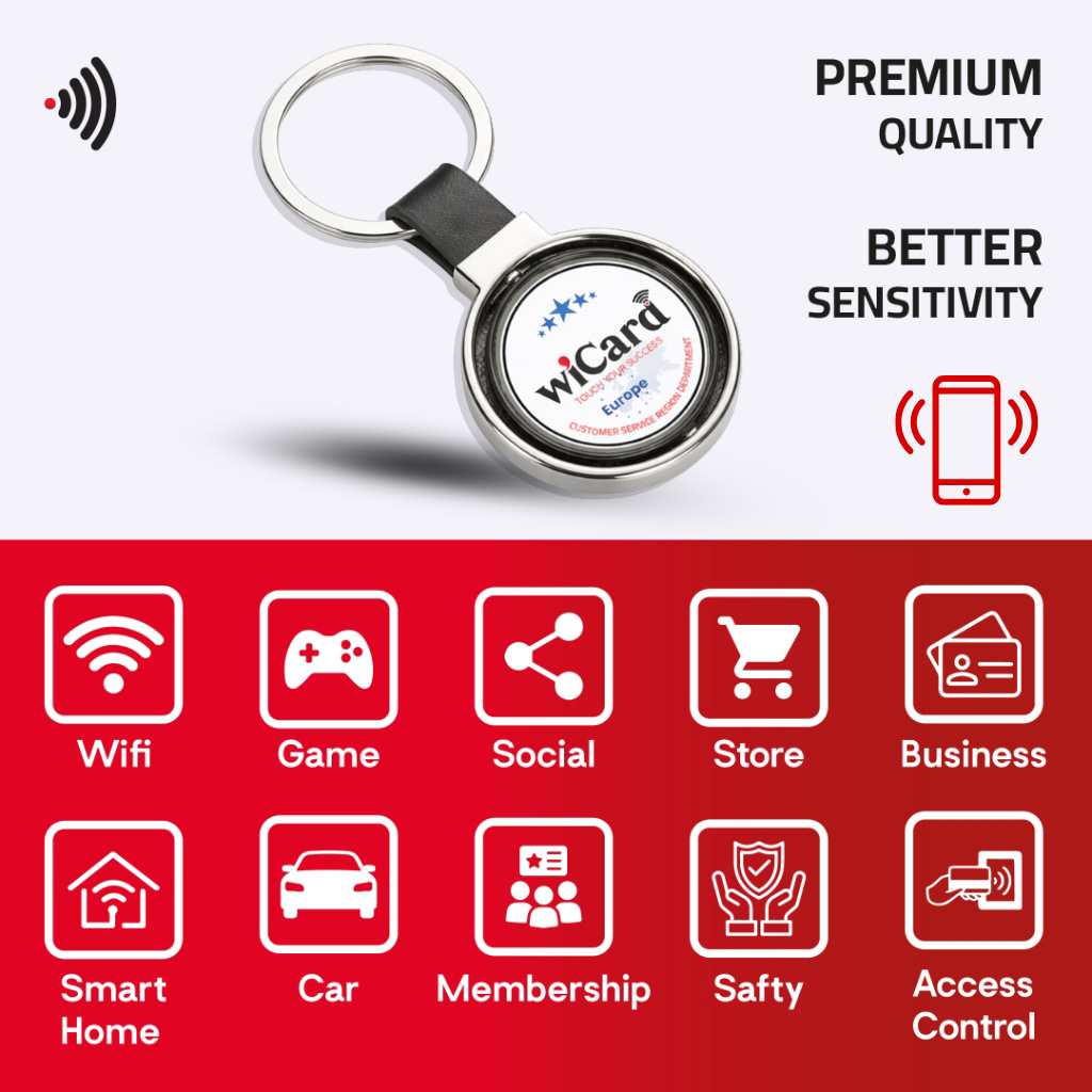 WiCard Orbit Black NFC Keychain