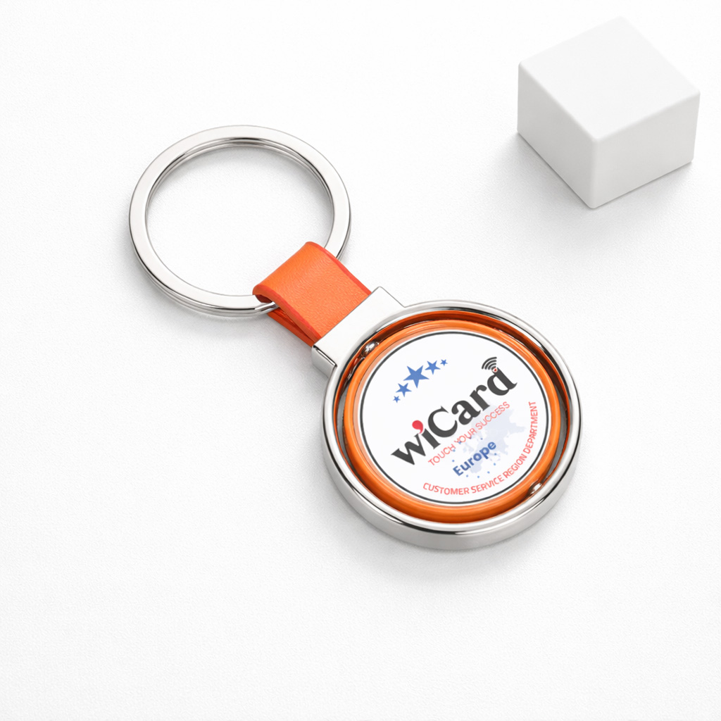 WiCard Orbit Orange NFC Keychain