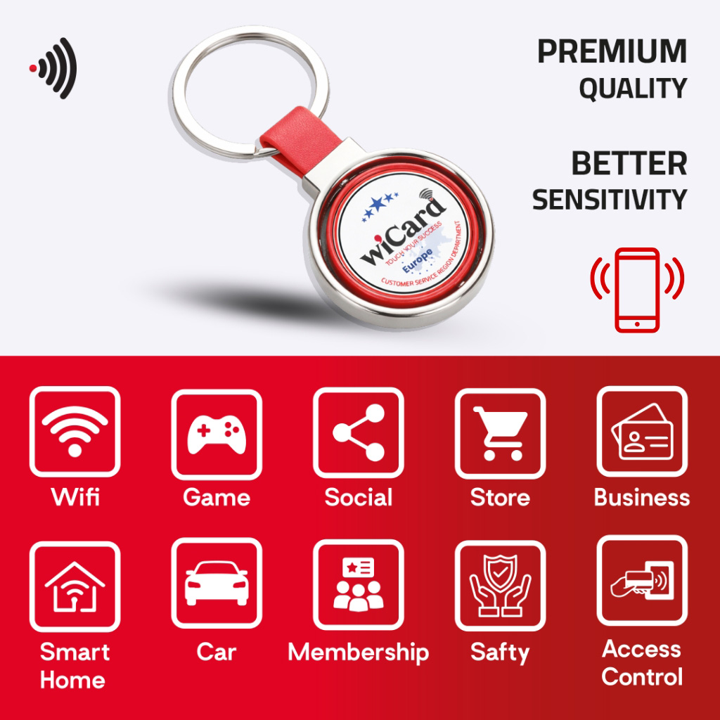 WiCard Orbit Red NFC Keychain