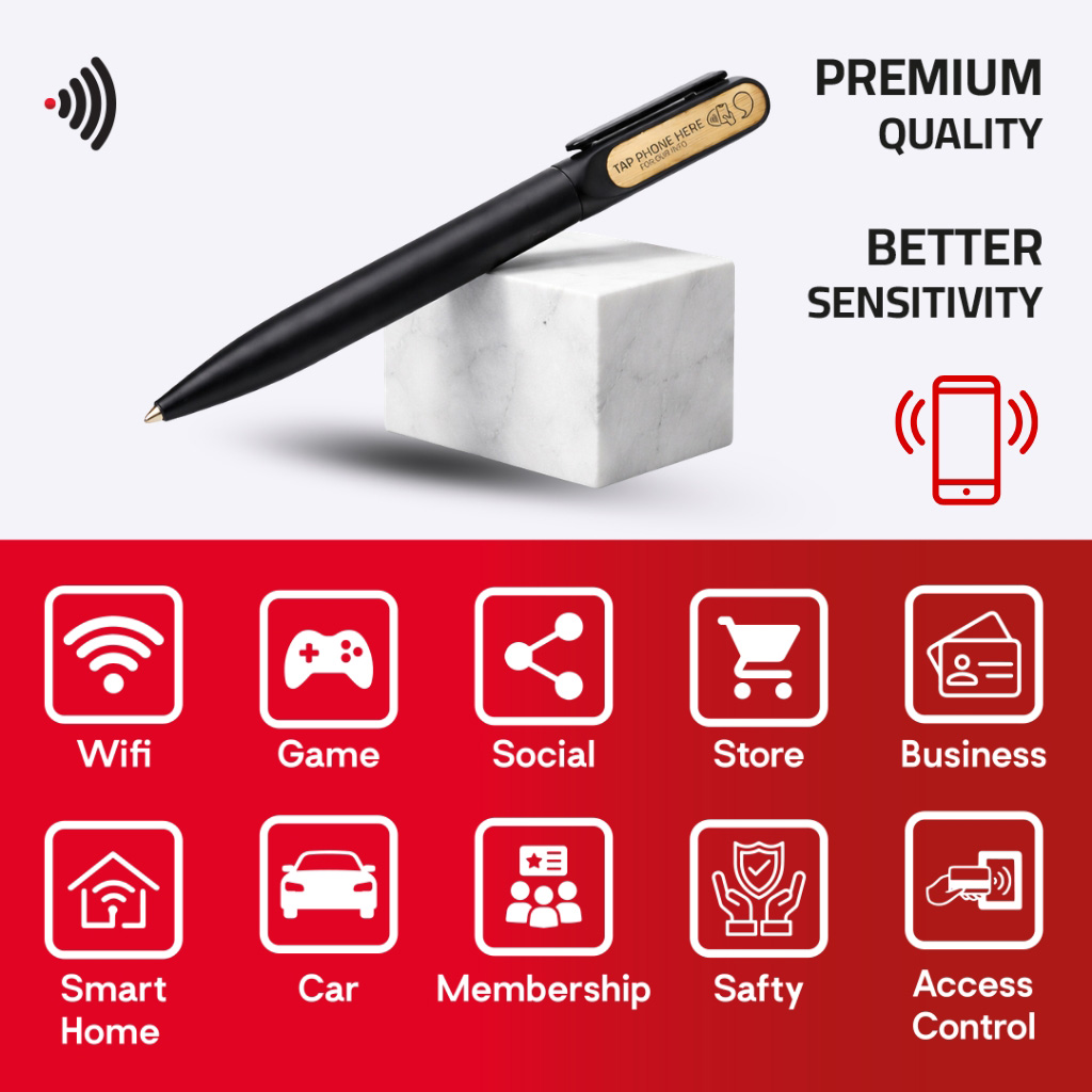 WiCard Bamboo Steel NFC Pen