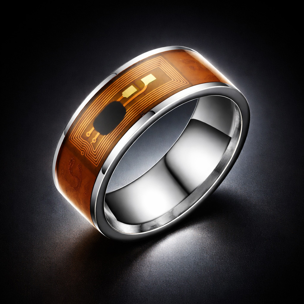 WiCard Silver Circuit NFC Ring