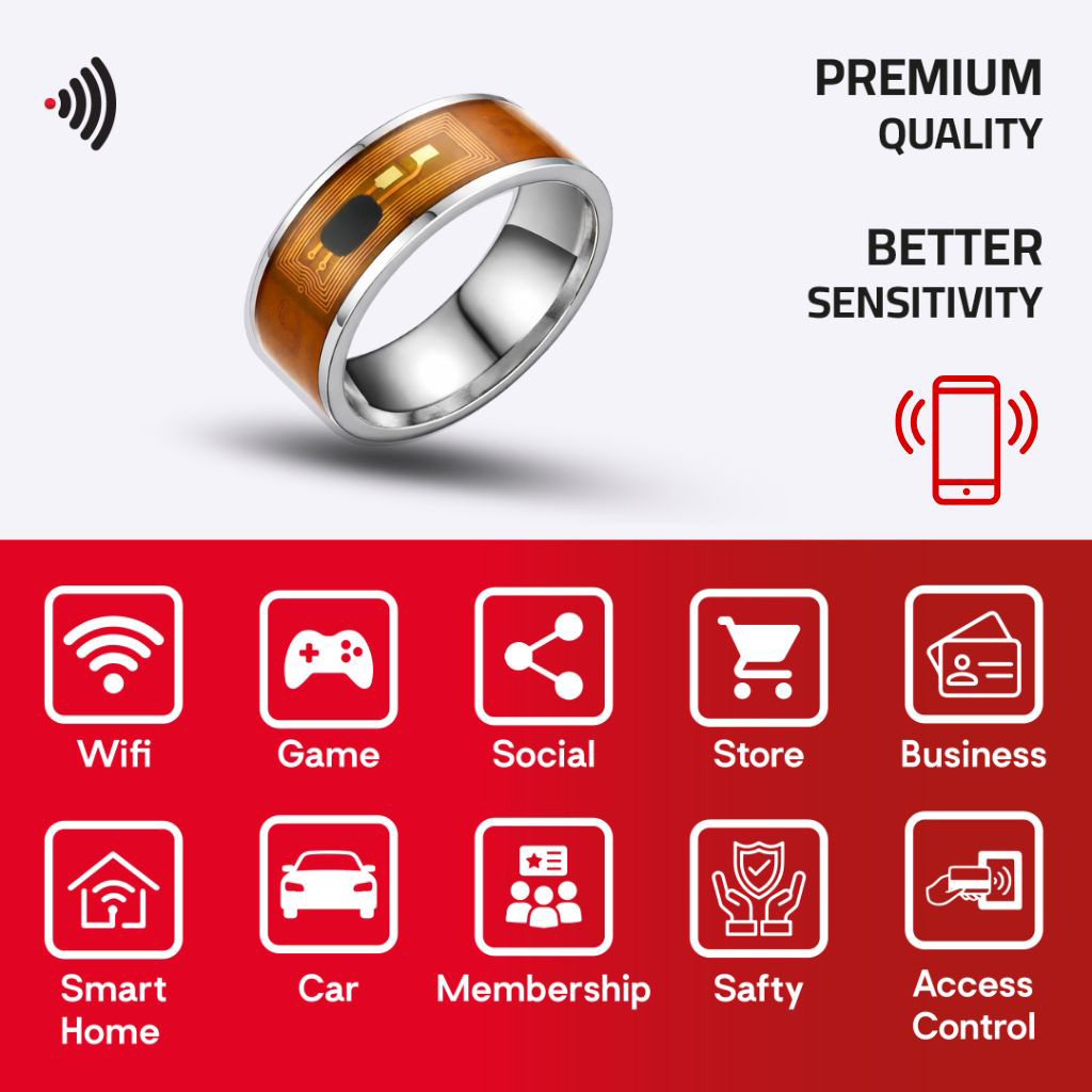 WiCard Silver Circuit NFC Ring