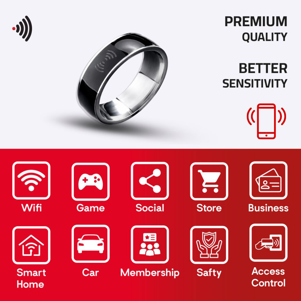 WiCard Shadow Black NFC Ring