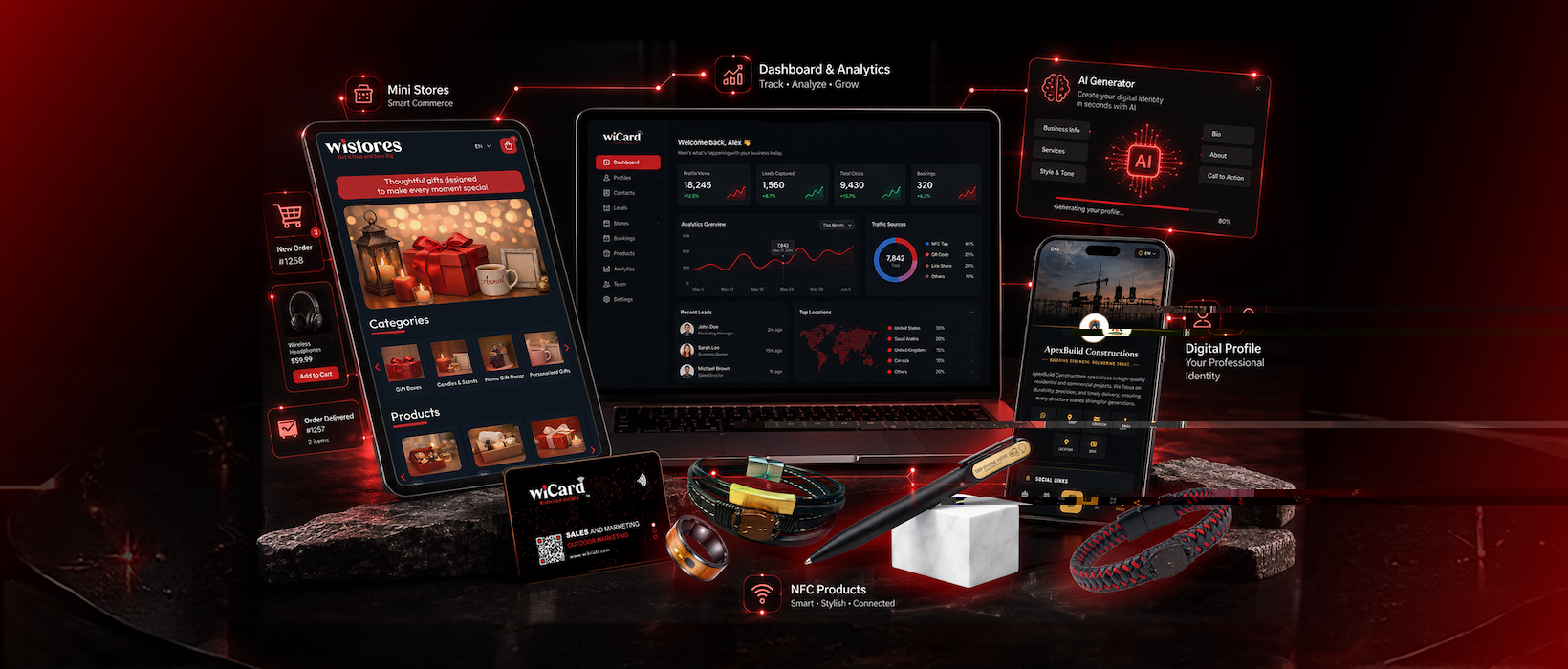WiCard Digital Identity Platform with NFC, AI, Smart Stores and Analytics